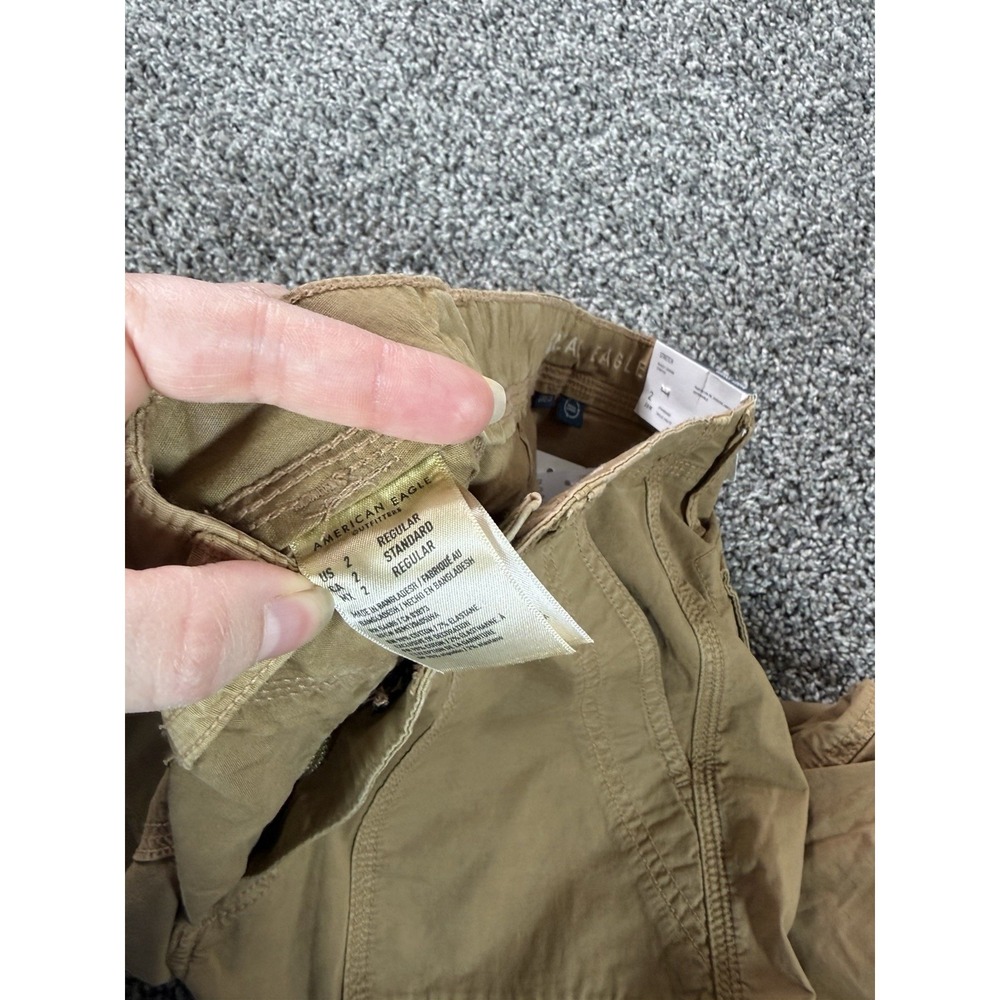 American Eagle Baggy Jogger Cargo Pants Women's Size 2 Beige NWT Baggy - Picture 7 of 12